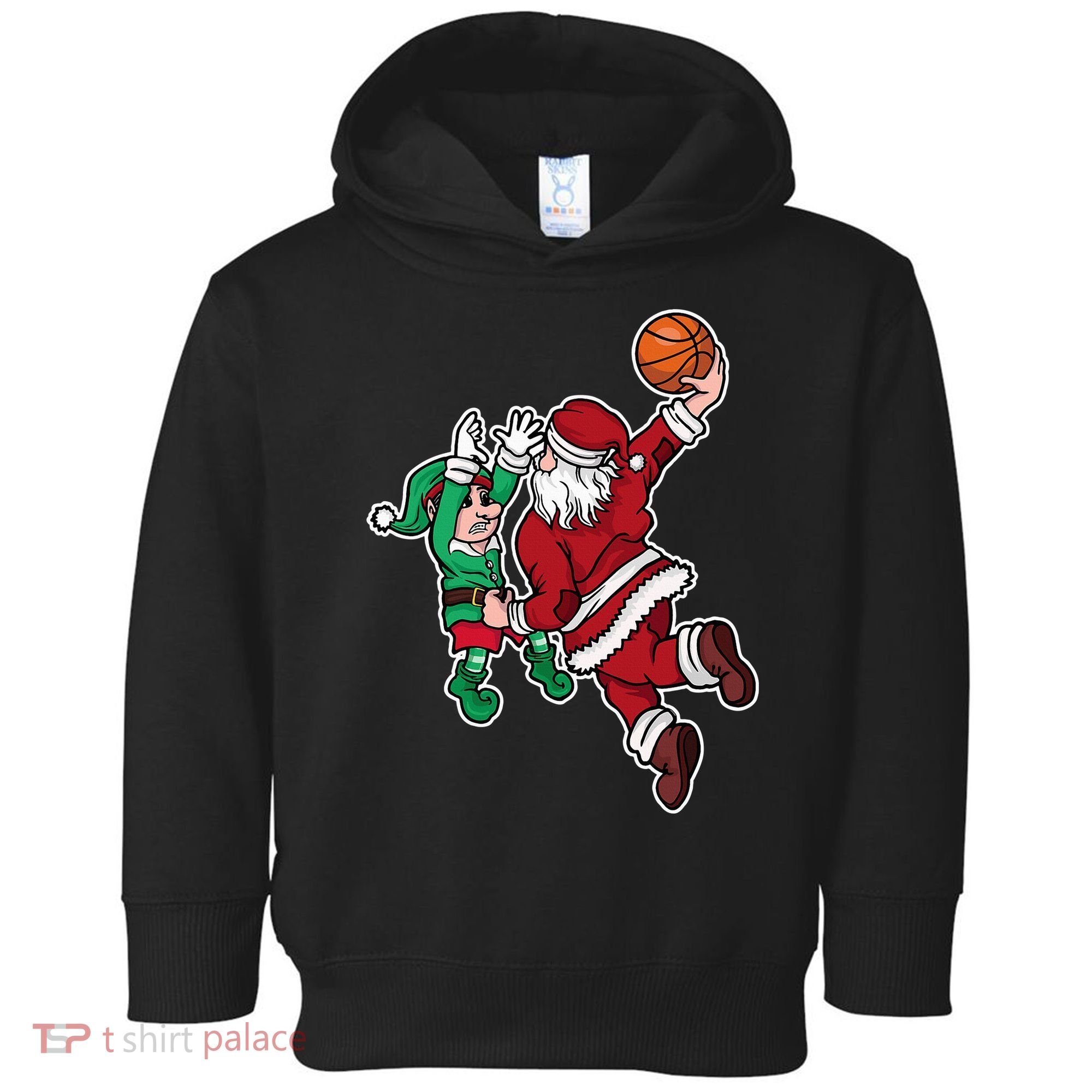 Funny Christmas Basketball Player Santa Claus Dunk Xmas Toddler Hoodie