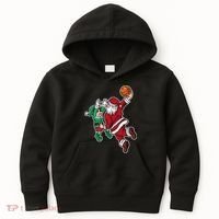 Funny Christmas Basketball Player Santa Claus Dunk Xmas Kids Hoodie thumb 0