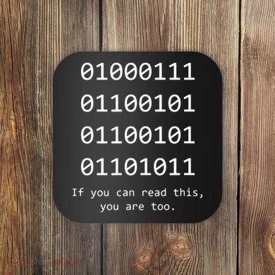 Funny Computer Binary Code Programmer Developer Geek Gift Coaster