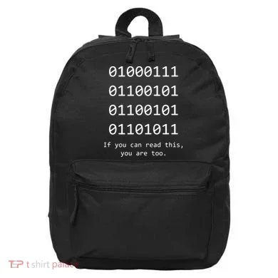 Funny Computer Binary Code Programmer Developer Geek Gift 16 in Basic Backpack