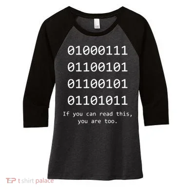 Funny Computer Binary Code Programmer Developer Geek Gift Women's Tri-Blend 3/4-Sleeve Raglan Shirt