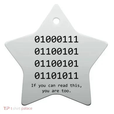 Funny Computer Binary Code Programmer Developer Geek Gift Ceramic Ornament