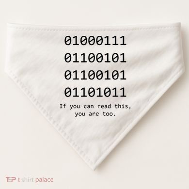 Funny Computer Binary Code Programmer Developer Geek Gift USA-Made Doggie Bandana