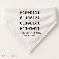 Funny Computer Binary Code Programmer Developer Geek Gift USA-Made Doggie Bandana thumb 0