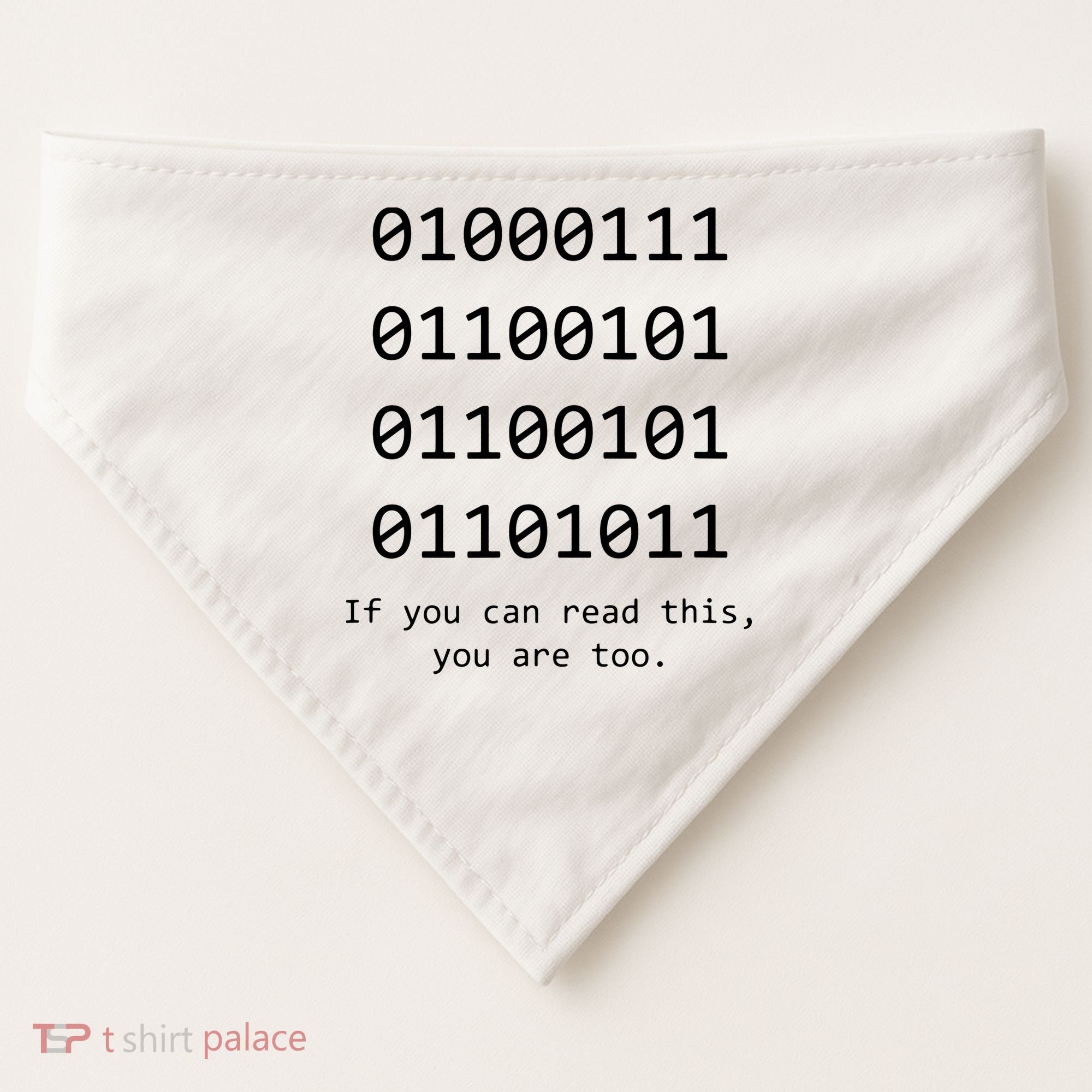 Funny Computer Binary Code Programmer Developer Geek Gift USA-Made Doggie Bandana