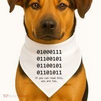 Funny Computer Binary Code Programmer Developer Geek Gift USA-Made Doggie Bandana thumb 1