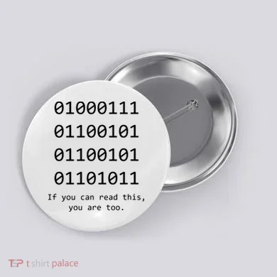 Funny Computer Binary Code Programmer Developer Geek Gift Button