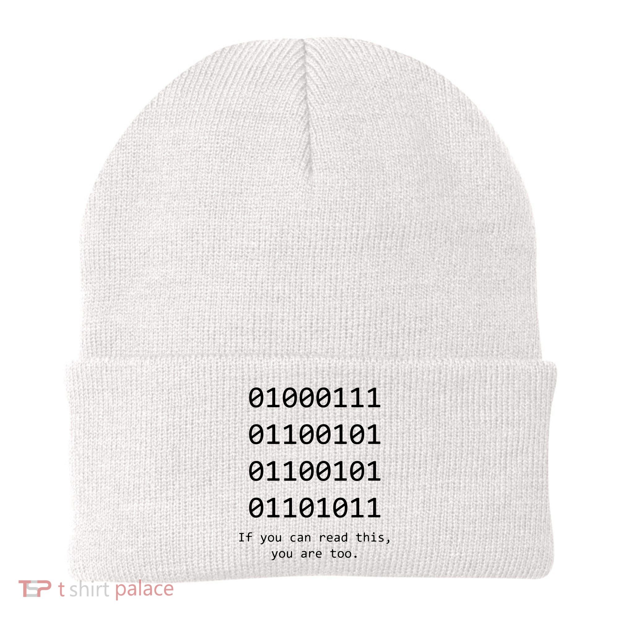 Funny Computer Binary Code Programmer Developer Geek Gift Beanie