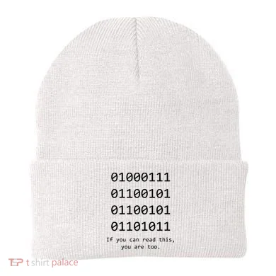Funny Computer Binary Code Programmer Developer Geek Gift Beanie
