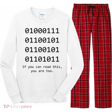 Funny Computer Binary Code Programmer Developer Geek Gift Long Sleeve Pajama Set