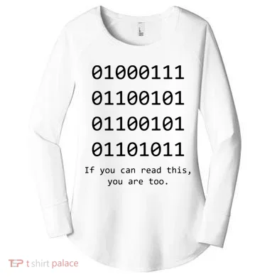 Funny Computer Binary Code Programmer Developer Geek Gift Women's Perfect Tri Tunic Long Sleeve Shirt