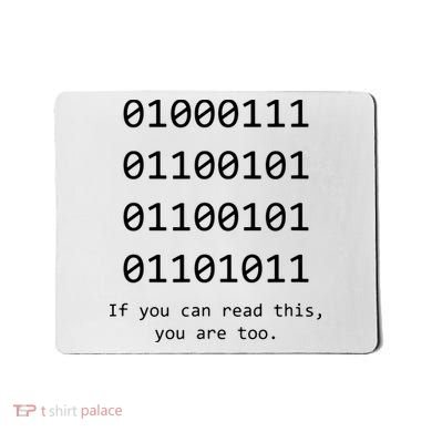 Funny Computer Binary Code Programmer Developer Geek Gift Mousepad
