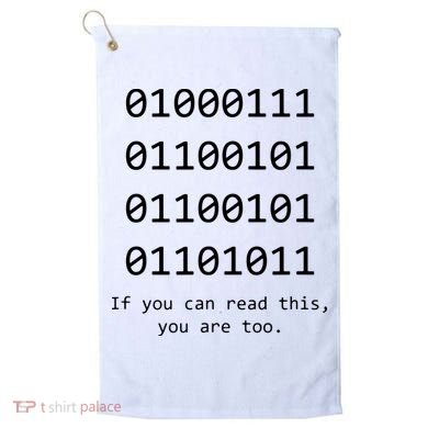 Funny Computer Binary Code Programmer Developer Geek Gift Golf Towel