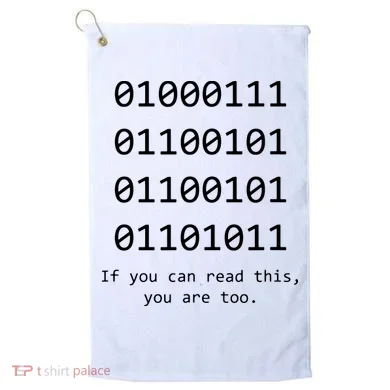 Funny Computer Binary Code Programmer Developer Geek Gift Golf Towel