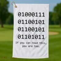 Funny Computer Binary Code Programmer Developer Geek Gift Golf Towel thumb 1