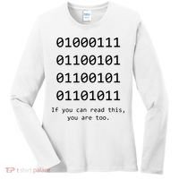Funny Computer Binary Code Programmer Developer Geek Gift Women's Long Sleeve Shirt thumb 0