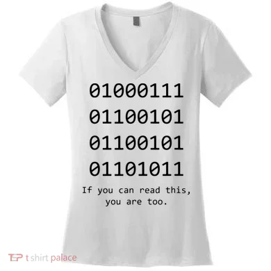 Funny Computer Binary Code Programmer Developer Geek Gift Women's V-Neck T-Shirt
