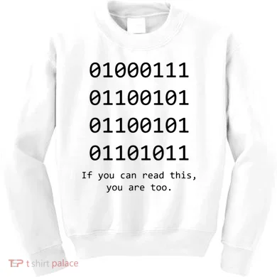 Funny Computer Binary Code Programmer Developer Geek Gift Kids Sweatshirt