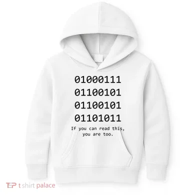 Funny Computer Binary Code Programmer Developer Geek Gift Kids Hoodie