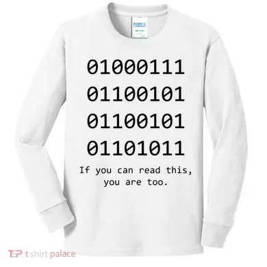 Funny Computer Binary Code Programmer Developer Geek Gift Kids Long Sleeve Shirt