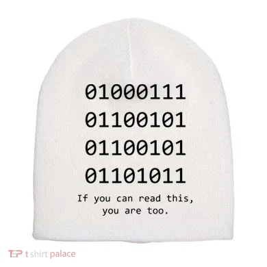 Funny Computer Binary Code Programmer Developer Geek Gift Short Acrylic Beanie