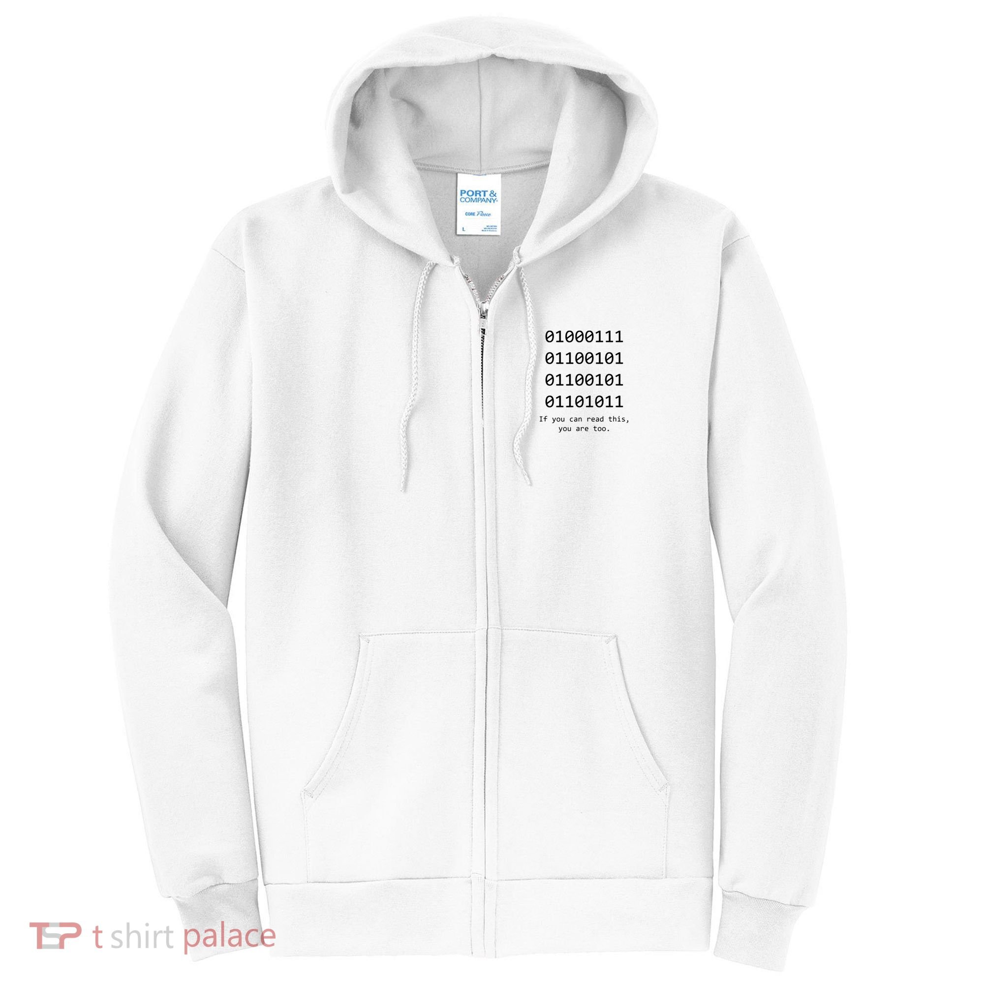 Funny Computer Binary Code Programmer Developer Geek Gift Full Zip Hoodie