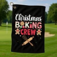 Funny Christmas Baking Crew Baking Christmas Cookie Golf Towel thumb 1