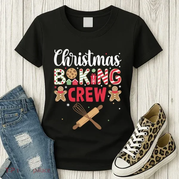 Funny Christmas Baking Crew Baking Christmas Cookie Women's T-Shirt