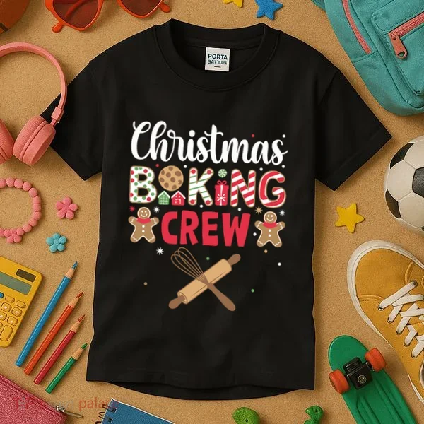 Funny Christmas Baking Crew Baking Christmas Cookie Kids T-Shirt