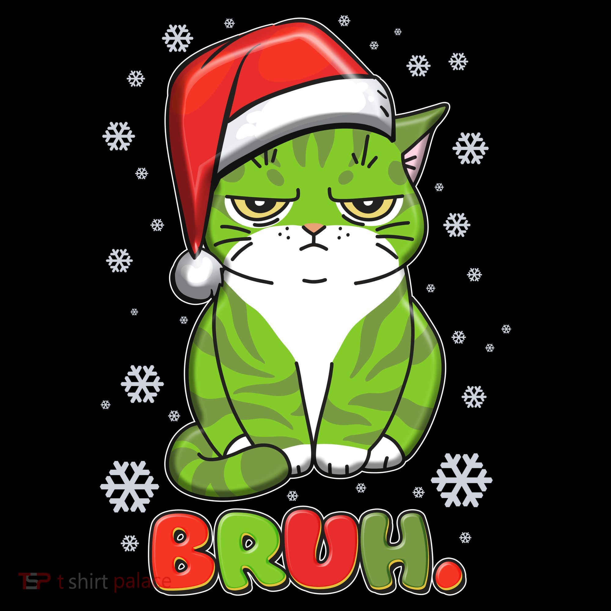 Funny Christmas Bruh Grumpy Grinch Cat Coffee Mug