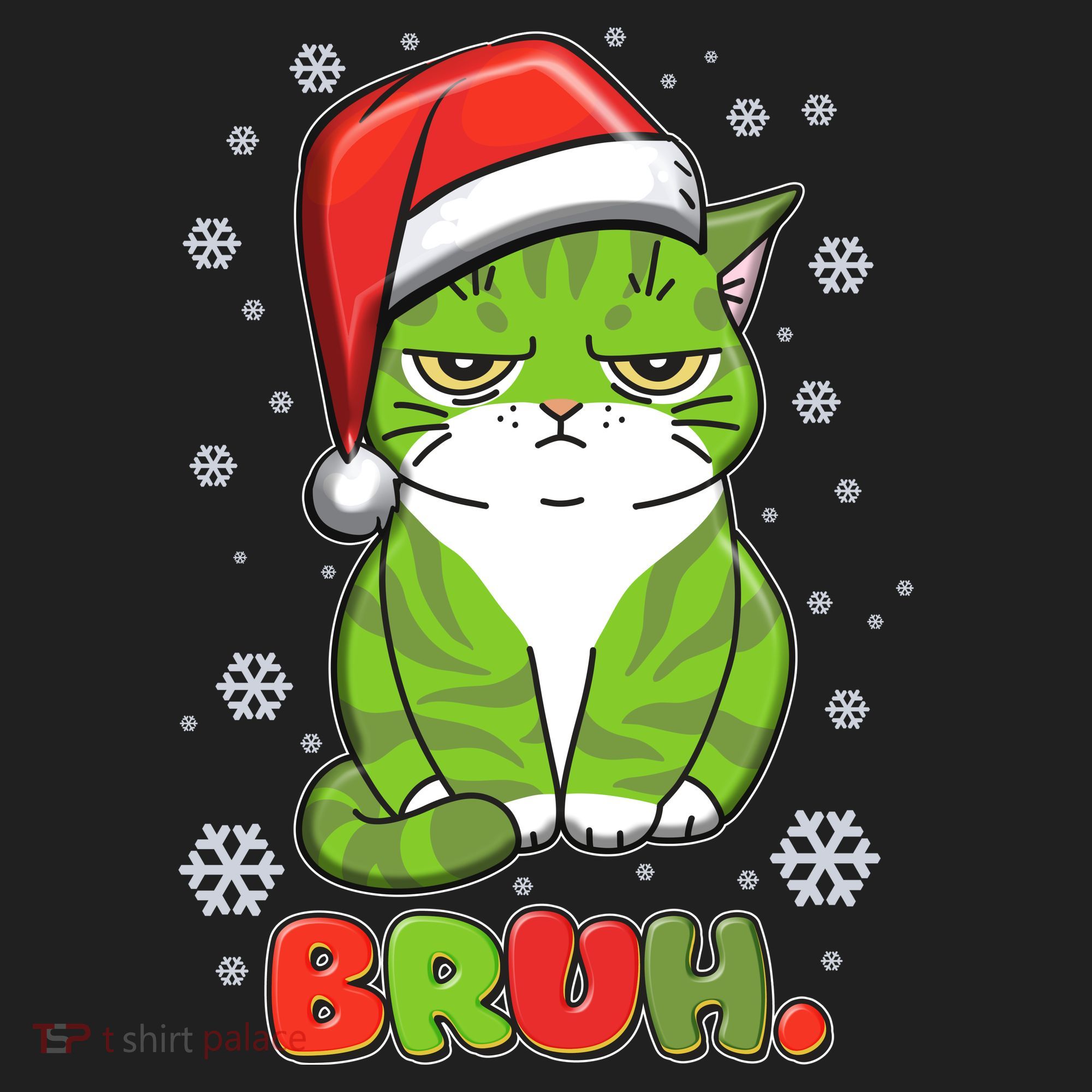 Funny Christmas Bruh Grumpy Grinch Cat Tumbler