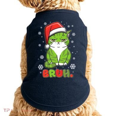 Funny Christmas Bruh Grumpy Grinch Cat Doggie Tank