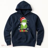 Funny Christmas Bruh Grumpy Grinch Cat Hoodie thumb 0