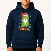 Funny Christmas Bruh Grumpy Grinch Cat Hoodie thumb 2