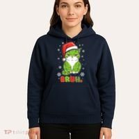 Funny Christmas Bruh Grumpy Grinch Cat Hoodie thumb 5