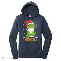 Funny Christmas Bruh Grumpy Grinch Cat Women's Hoodie thumb 0