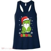 Funny Christmas Bruh Grumpy Grinch Cat Women's Tank Top thumb 0