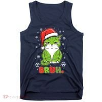 Funny Christmas Bruh Grumpy Grinch Cat Tank Top thumb 0