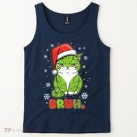 Funny Christmas Bruh Grumpy Grinch Cat Tank Top thumb 2