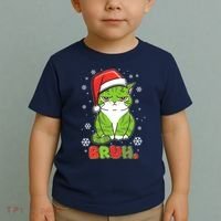 Funny Christmas Bruh Grumpy Grinch Cat Toddler T-Shirt thumb 2