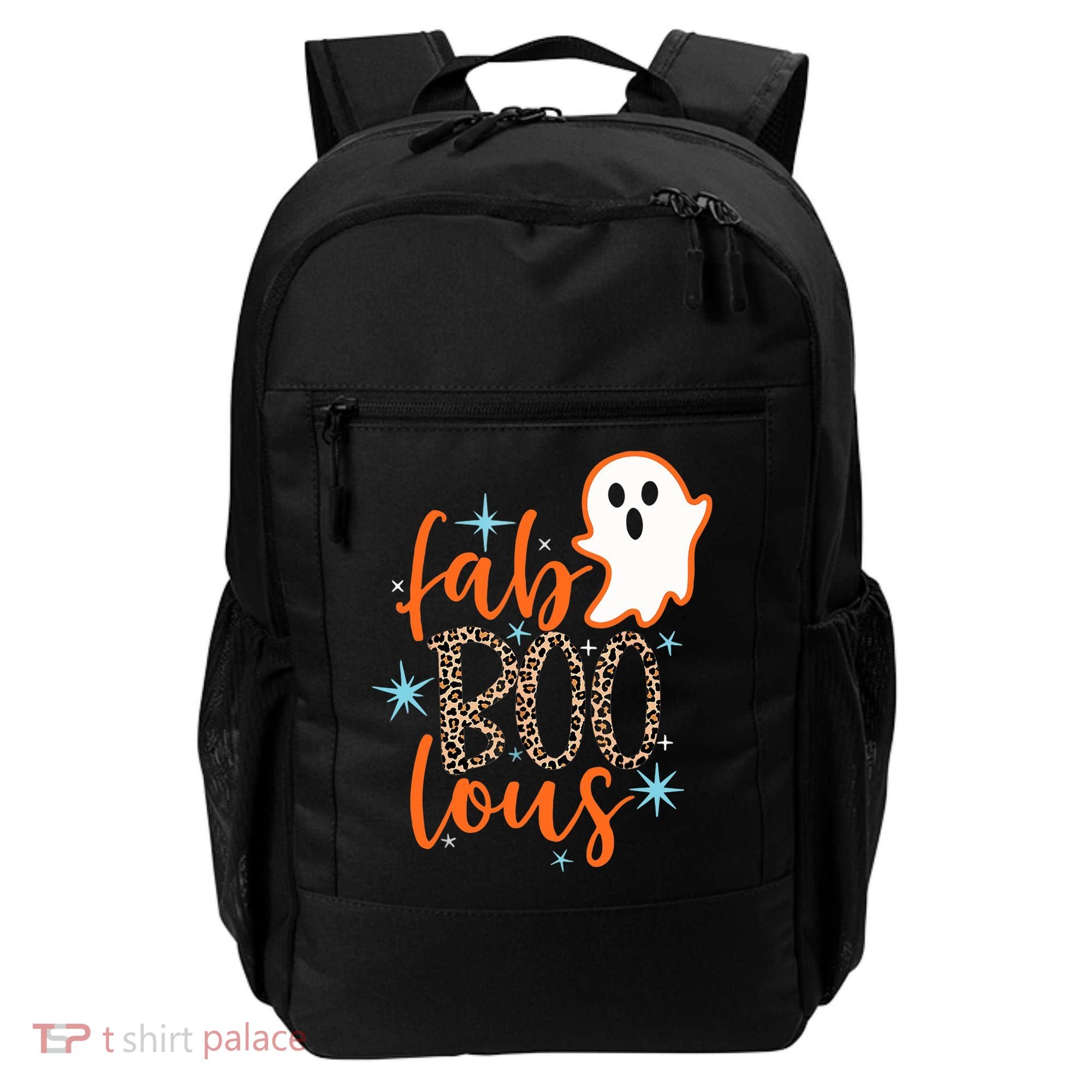 Funny Cute Boo Ghost Halloween Fab-Boo Lous Leopard Backpack
