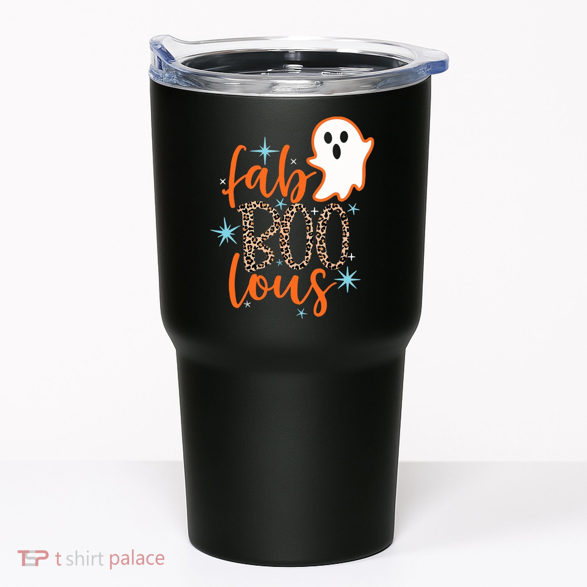 Funny Cute Boo Ghost Halloween Fab-Boo Lous Leopard Tumbler