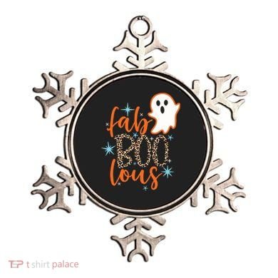 Funny Cute Boo Ghost Halloween Fab-Boo Lous Leopard Ornament