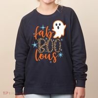 Funny Cute Boo Ghost Halloween Fab-Boo Lous Leopard Women's Sweatshirt thumb 0