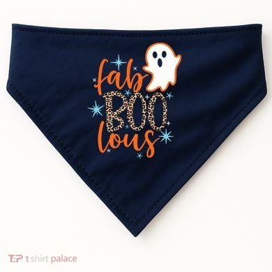 Funny Cute Boo Ghost Halloween Fab-Boo Lous Leopard USA-Made Doggie Bandana