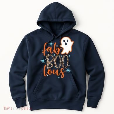 Funny Cute Boo Ghost Halloween Fab-Boo Lous Leopard Hoodie