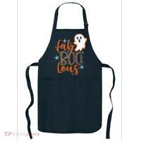 Funny Cute Boo Ghost Halloween Fab-Boo Lous Leopard Apron thumb 0