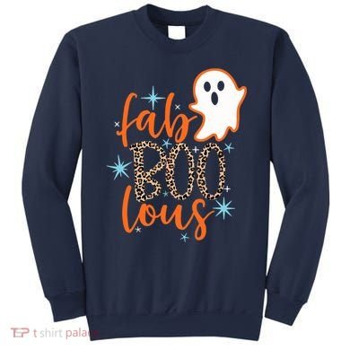 Funny Cute Boo Ghost Halloween Fab-Boo Lous Leopard Sweatshirt