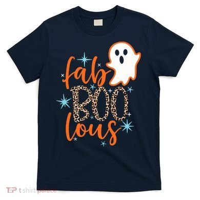 Funny Cute Boo Ghost Halloween Fab-Boo Lous Leopard T-Shirt