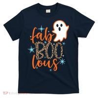 Funny Cute Boo Ghost Halloween Fab-Boo Lous Leopard T-Shirt thumb 0
